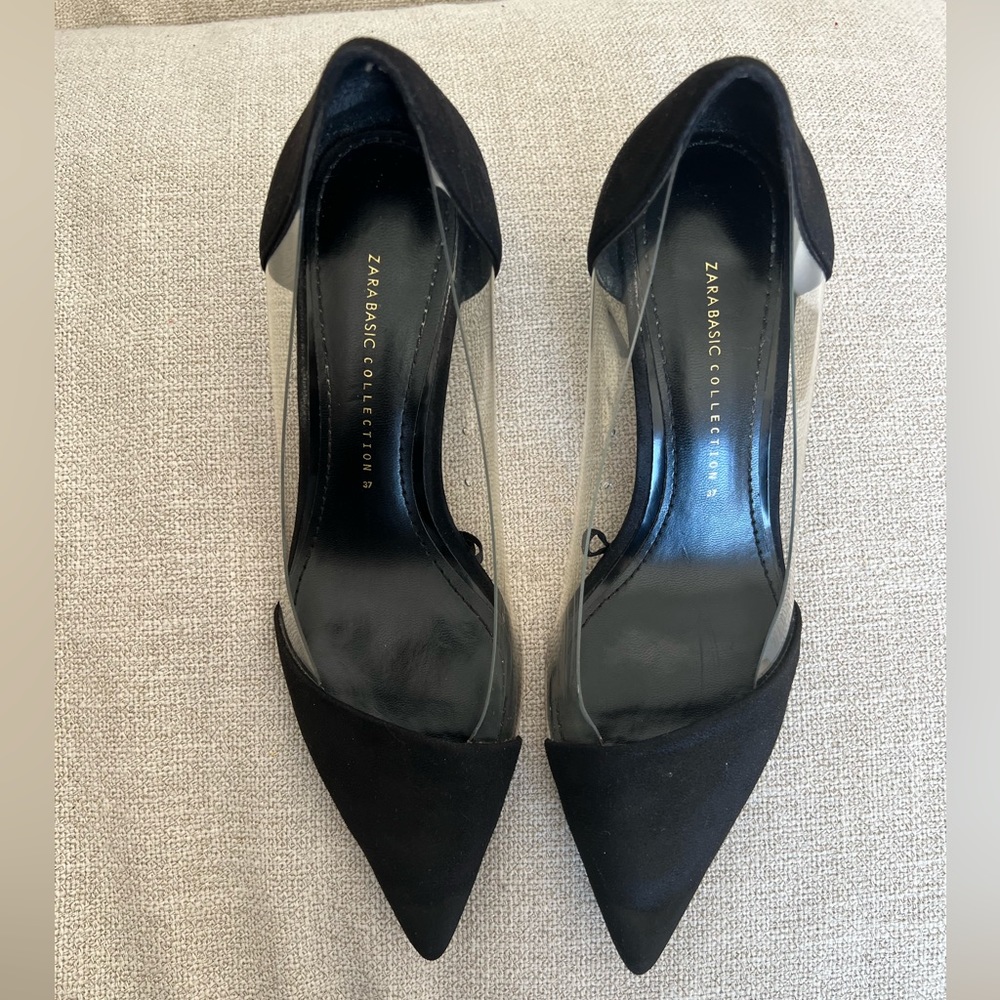 Zara collection black transparent pump